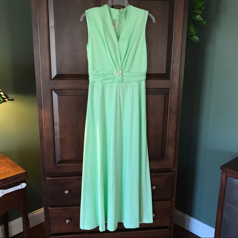 Vintage Mint Gown- prom, gala, fancy dress